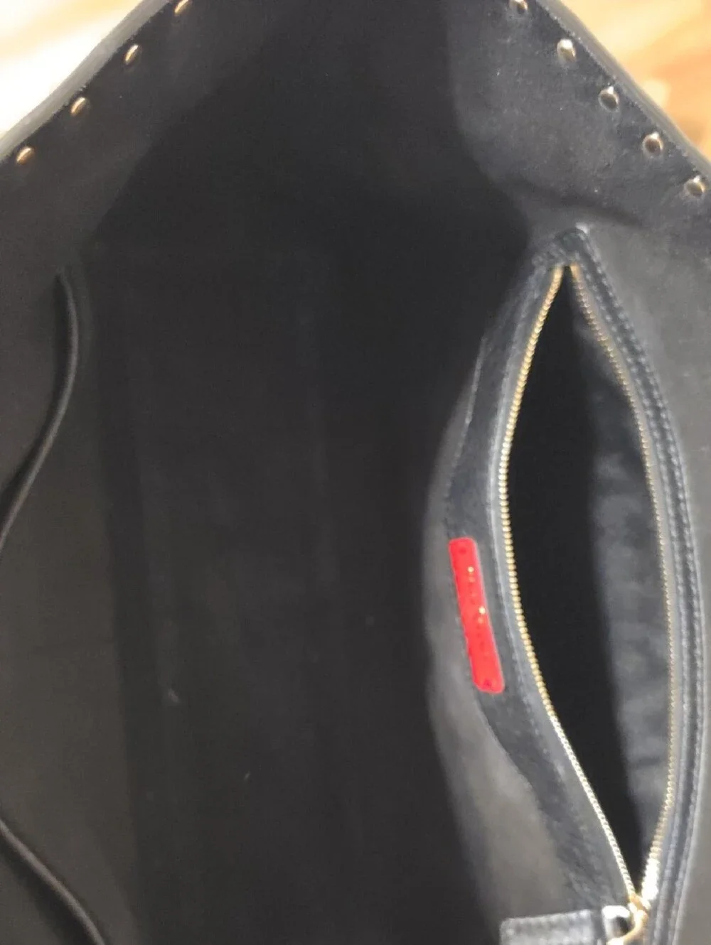 Valentino Black Pebbled Leather Tote with Gold Rockstud Trim - Picture 5 of 6